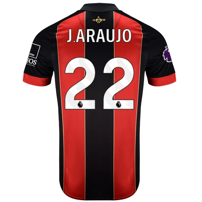 mens-home-shirt-2425-red-black-22-julin-araujo-home24mnshirt-22 Bournemouth Kit Collection | Premium AFC Bournemouth Merchandise