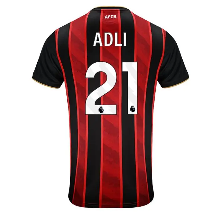 mens-home-shirt-2526-redblack-21-amine-adli-home25mnshirt-21 Bournemouth Kit Collection | Premium AFC Bournemouth Merchandise