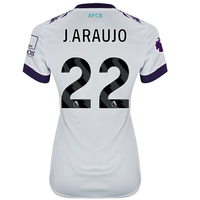womens-away-shirt-2425-white-22-julin-araujo-away24ldshirt-22 Bournemouth Kit Collection | Premium AFC Bournemouth Merchandise