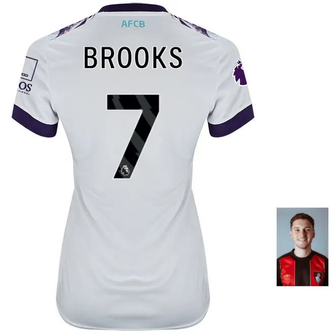 womens-away-shirt-2425-white-7-david-brooks-away24ldshirt-07 Bournemouth Kit Collection | Premium AFC Bournemouth Merchandise
