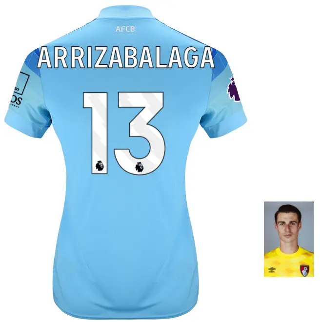 womens-goalkeeper-shirt-2425-aquarius-13-kepa-arrizabalaga-gk24wmshirtaq-13 Bournemouth Kit Collection | Premium AFC Bournemouth Merchandise