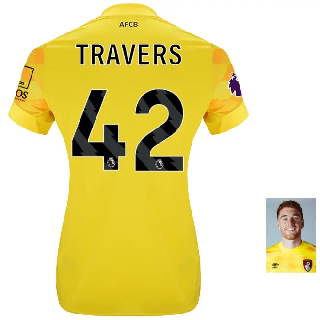 womens-goalkeeper-shirt-2425-cyber-yellow-42-mark-travers-gk24wmshirtye-42 Bournemouth Kit Collection | Premium AFC Bournemouth Merchandise