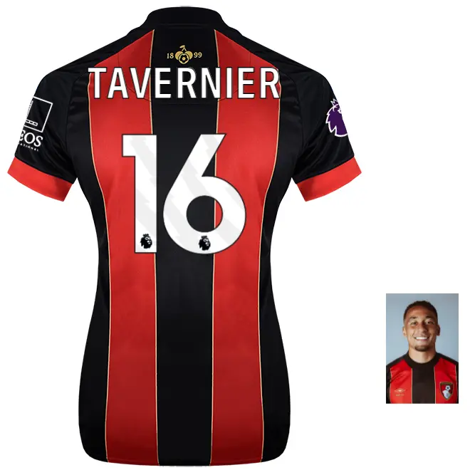 womens-home-shirt-2425-red-black-16-marcus-tavernier-home24ldshirt-16 Bournemouth Kit Collection | Premium AFC Bournemouth Merchandise