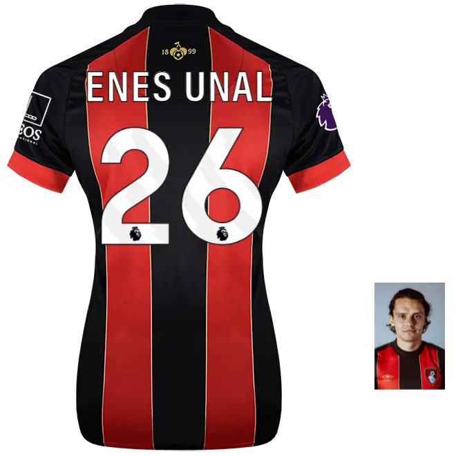 womens-home-shirt-2425-red-black-26-enes-nal-home24ldshirt-26 Bournemouth Kit Collection | Premium AFC Bournemouth Merchandise