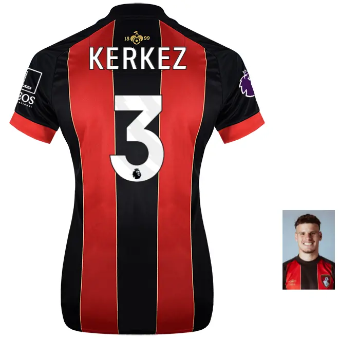 womens-home-shirt-2425-red-black-3-milos-kerkez-home24ldshirt-03 Bournemouth Kit Collection | Premium AFC Bournemouth Merchandise