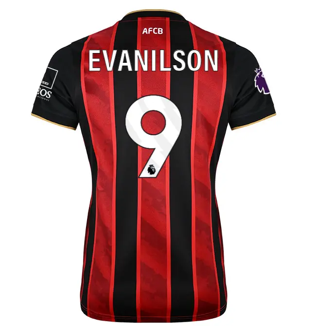 womens-home-shirt-2526-redblack-9-evanilson-home25ldshirt-09 Bournemouth Kit Collection | Premium AFC Bournemouth Merchandise