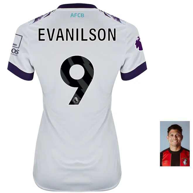 womens-unsponsored-away-shirt-2425-9-evanilson-away24ulshirt-09 Bournemouth Kit Collection | Premium AFC Bournemouth Merchandise